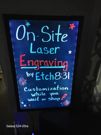 Custom business branding engraving example