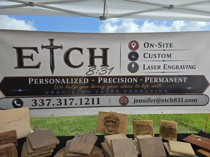 Custom business branding engraving example