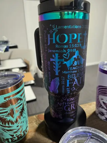 Custom engraved drinkware example