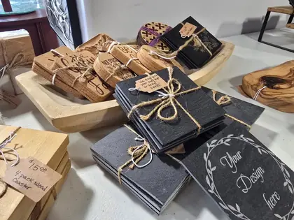 Custom engraved leather item example