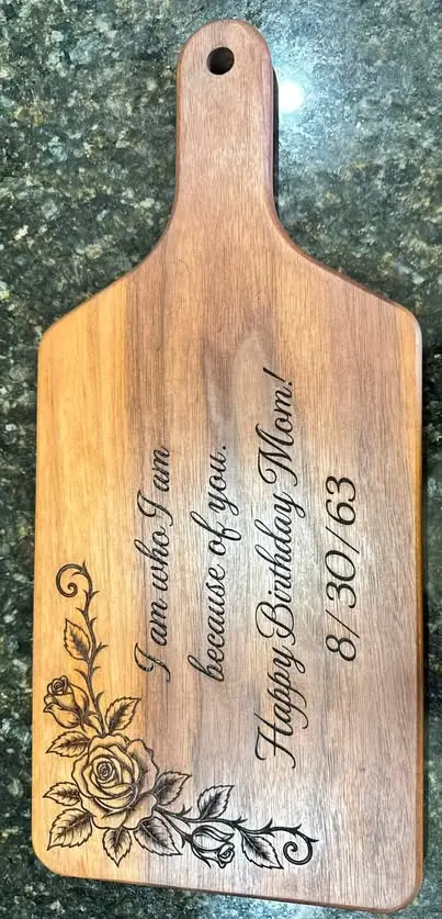 Custom laser engraving artwork example