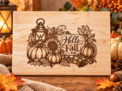 Hello Fall engraved cutting board
