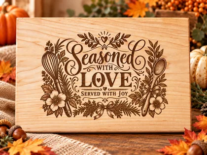 Seasoned with Love engraved cutting board