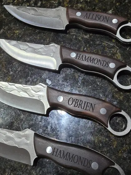 Custom engraved knife or tool example
