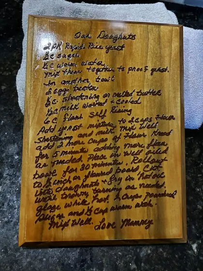 Custom engraved wood and home gift example