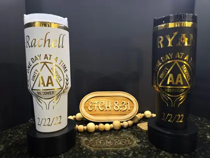 Custom engraved drinkware example