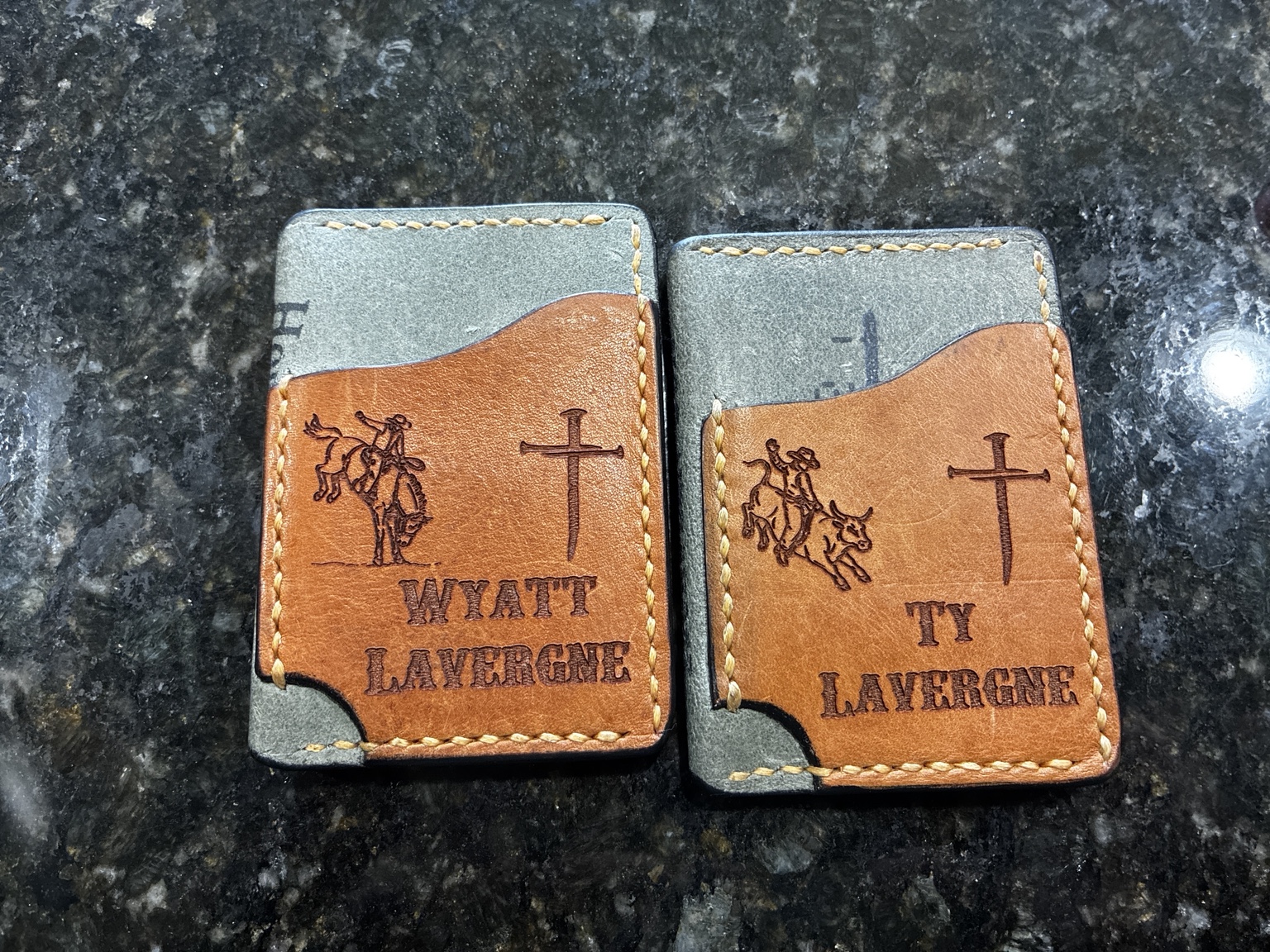 Custom engraved leather wallets